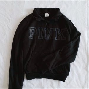 VS Pink blk/blk Logo Quarter-Zip